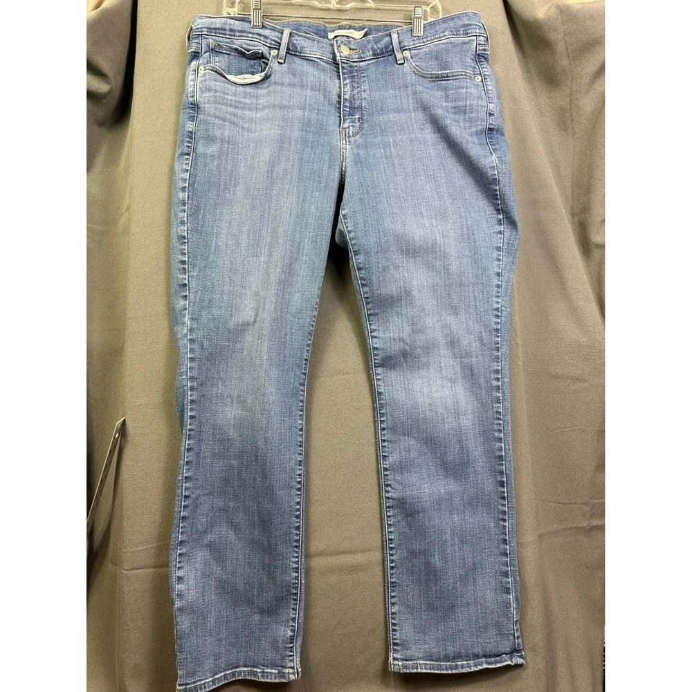 Levis 314 Shaping Straight Jeans Medium Wash Blue Denim 23648-0051 18W M‎
